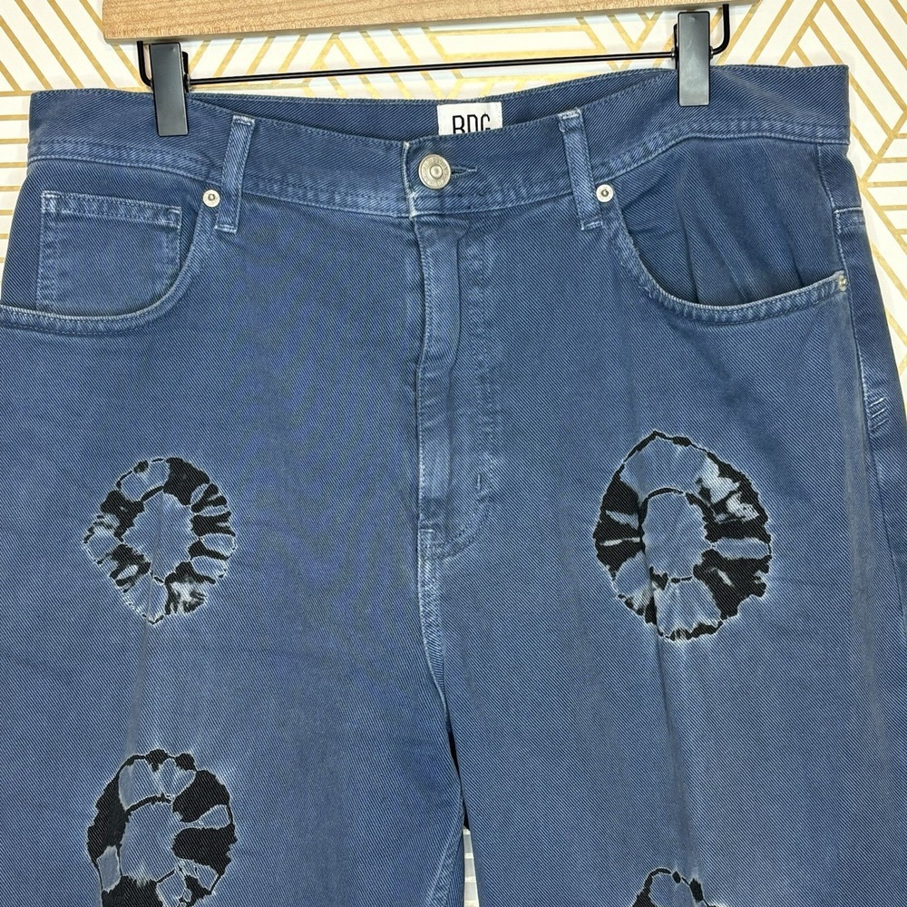 Urban Outfitters BDG Bow Fit Jeans Relaxed Fit Baggy Denim Shibori Tie Dye Dot - Picture 2 of 11